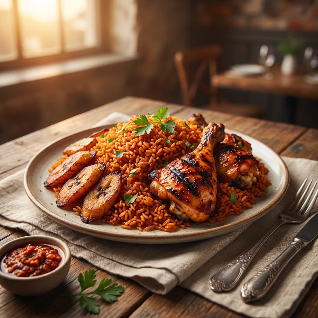 Signature Jollof Rice & Grilled Chicken